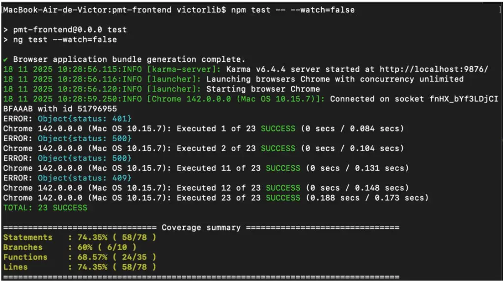 results pmt frontend